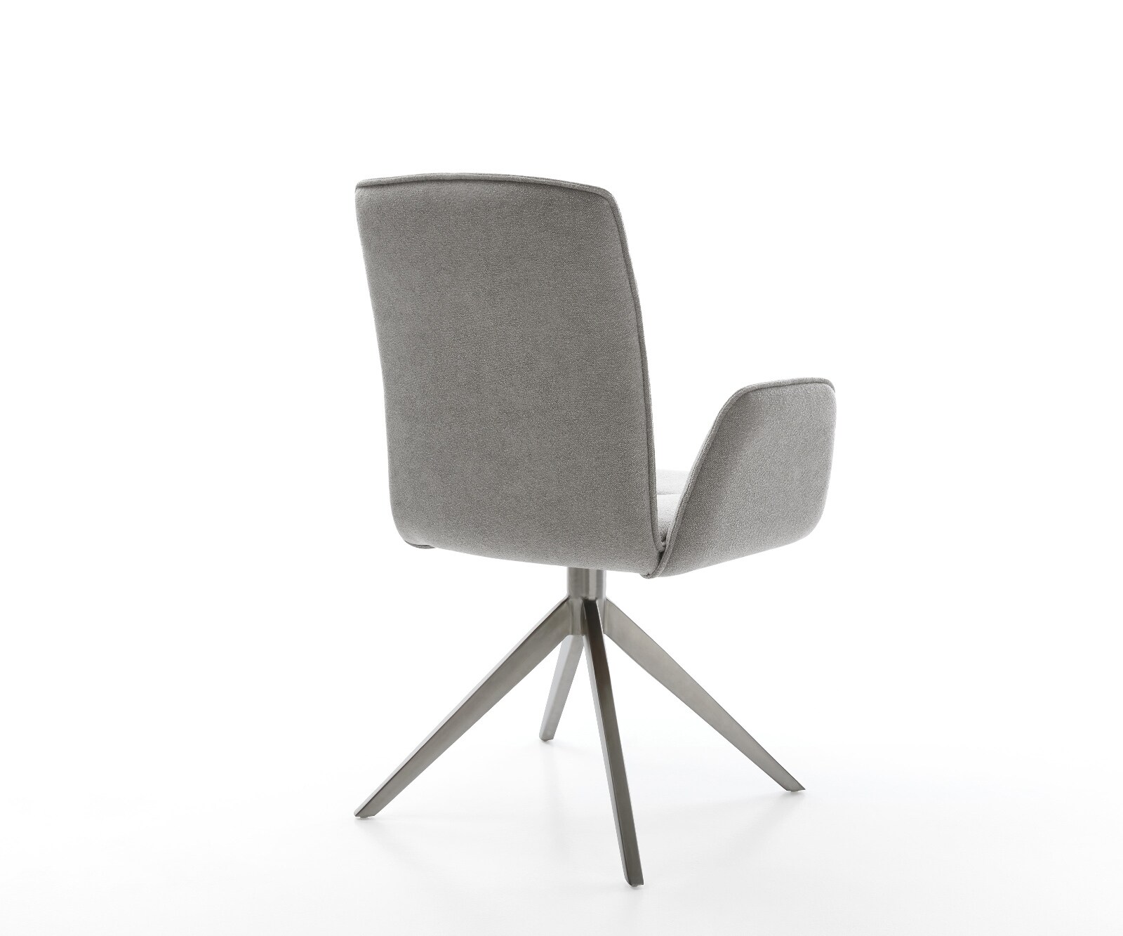 Drehstuhl Vinja-Flex Strukturstoff Soft Grau Kreuzgestell breit Graphit 360° drehbar Wippfunktion 4