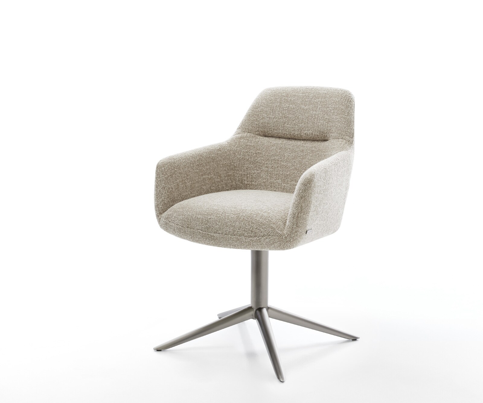 Chaise-pivotante Pejo-Flex tissu tissé doux beige pied de chaise 4 branches grafiete pivotement sur 360° fonction bascule resorts ensachés 1
