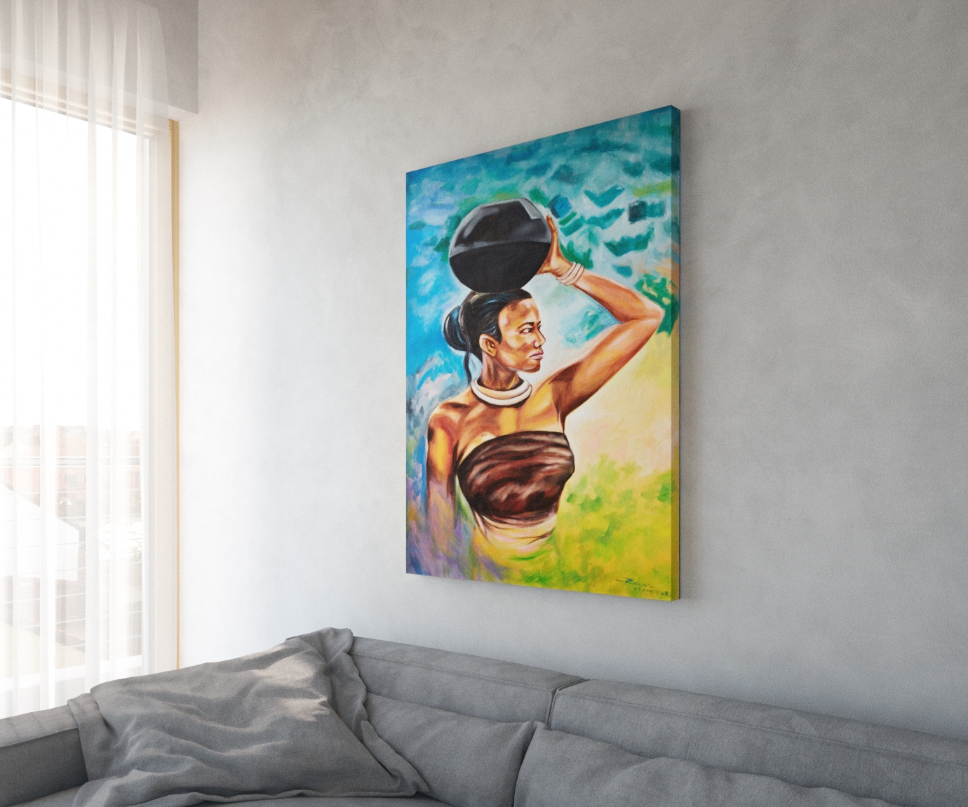 Gemälde Africa 100x140 cm Mehrfarbig Acryl auf Leinwand 1 Gemälde Africa 100x140 cm Mehrfarbig Acryl auf Leinwand 1