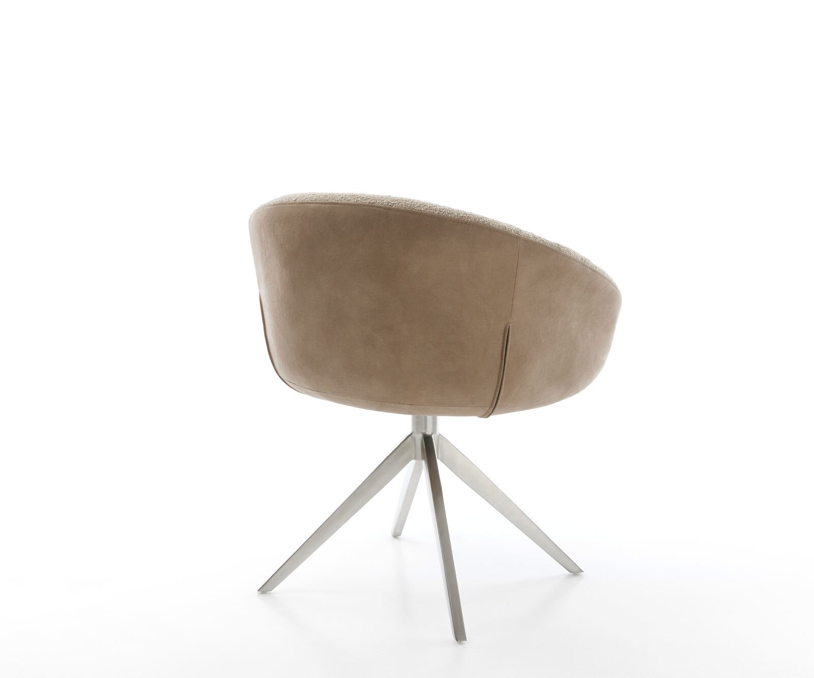 Chaise-pivotante Vinka-Flex tissu mixte boue pied croisé large acier inoxydable brossé pivotement sur 360° fonction bascule ressorts ensachés 4