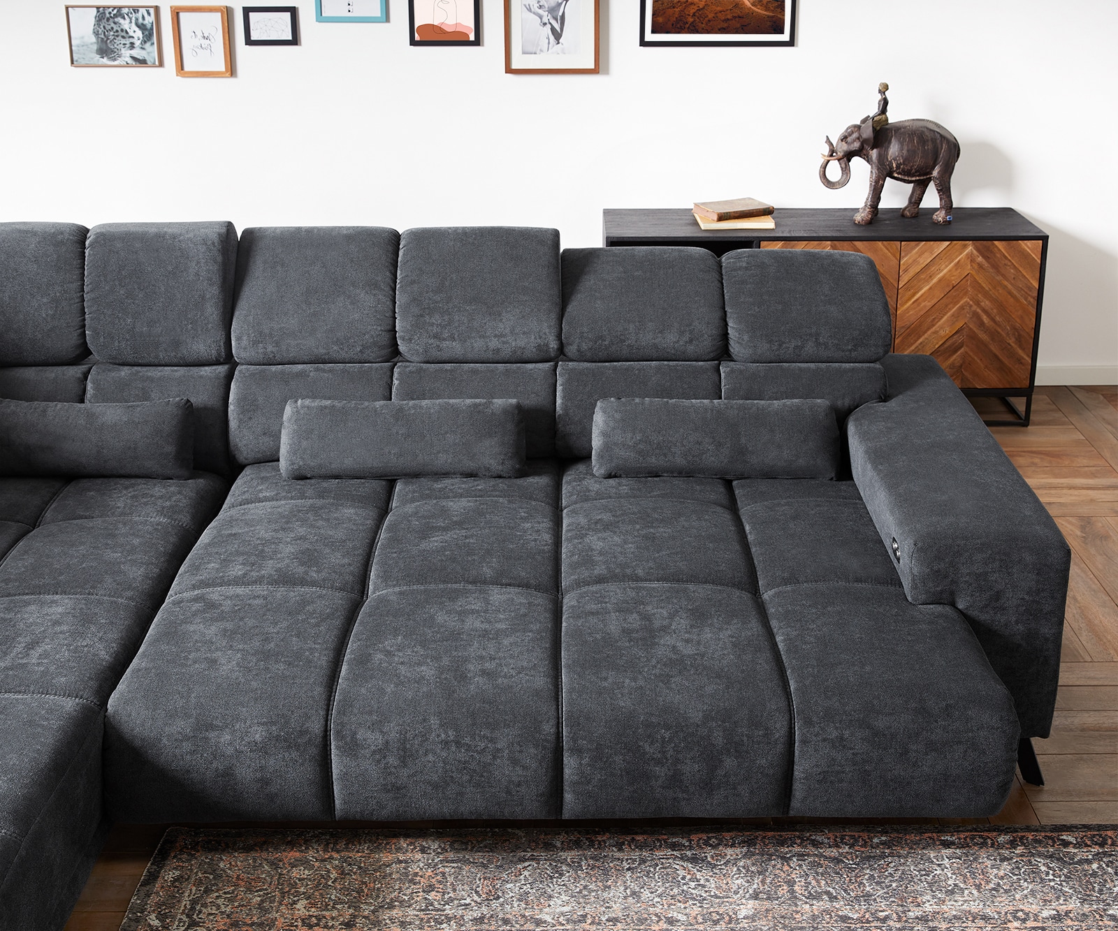 Ecksofa Catan 295x230 Mikrofaser Anthrazit Ottomane links inkl. elektrischer Sitztiefenverstellung 5 Ecksofa Catan 295x230 Mikrofaser Anthrazit Ottomane links inkl. elektrischer Sitztiefenverstellung 5