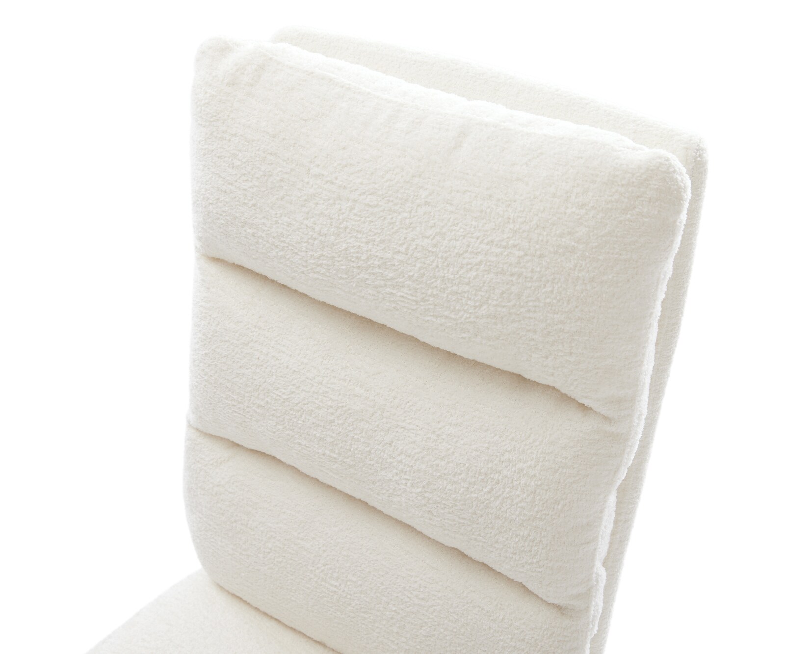 Esszimmerstuhl Pela-Flex Bouclé Soft Beige Kufengestell Edelstahl Taschenfederkern 3