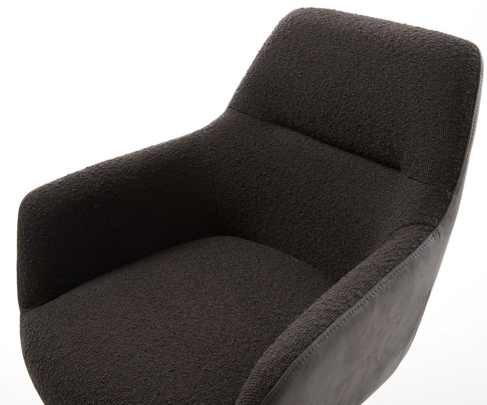 Chaise-pivotante Pejo-Flex tissu mixte noir pied croisé conique acier inoxydable brossé pivotement sur 180° ressorts ensachés 3 Chaise-pivotante Pejo-Flex tissu mixte noir pied croisé conique acier inoxydable brossé pivotement sur 180° ressorts ensachés 3