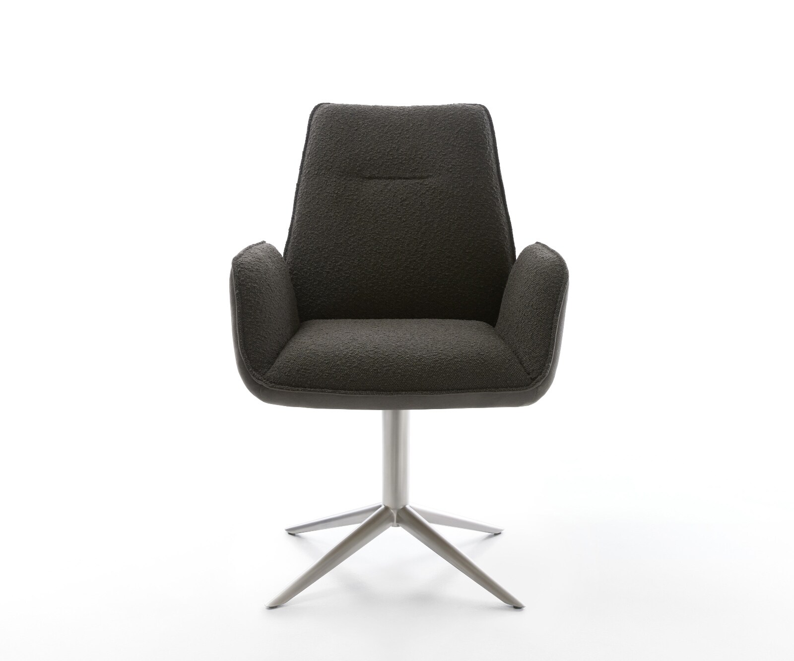 Chaise-pivotante Zoa-Flex tissu mixte noir pied de chaise 4 branches roestvrij staal pivotement sur 360° fonction bascule ressorts ensachés 1