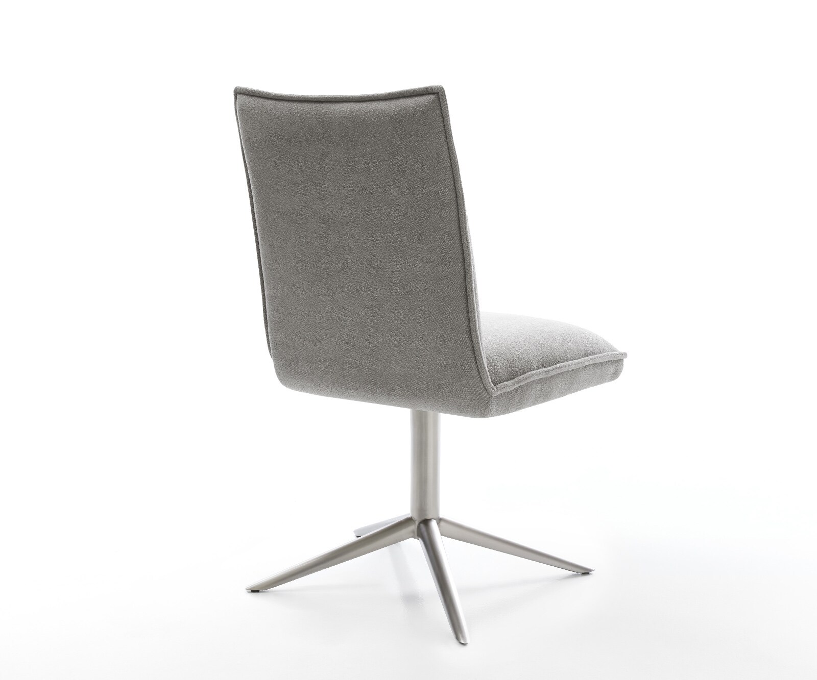 Chaise-pivotante Lelio-Flex tissu structuré doux gris pied de chaise 4 branches acier inoxydable pivotement sur 360° fonction bascule resorts ensachés 5