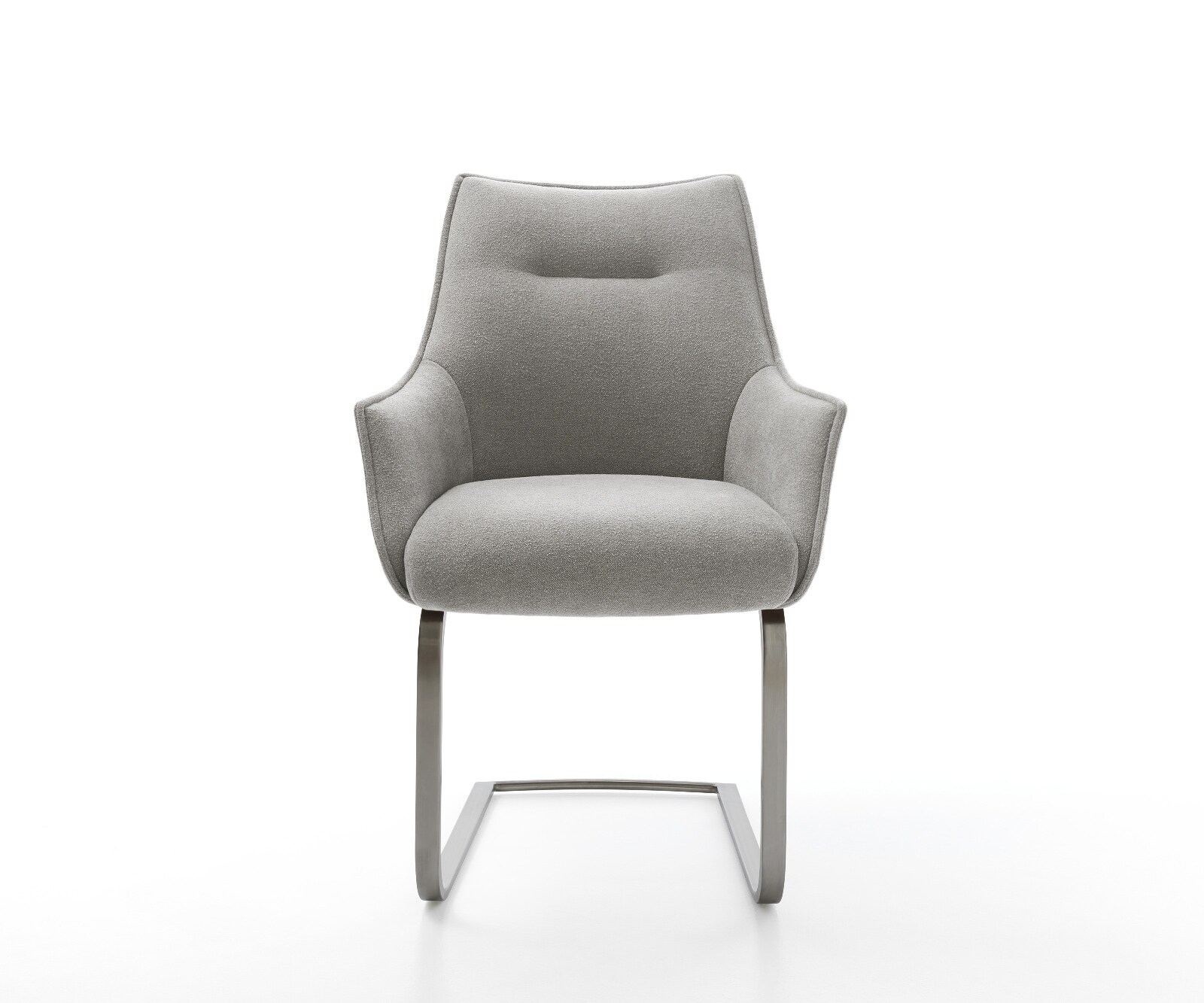 Freischwinger Alja-Flex mit Armlehnen Strukturstoff Soft Grau Freischwinger flach Graphit Taschenfederkern 1