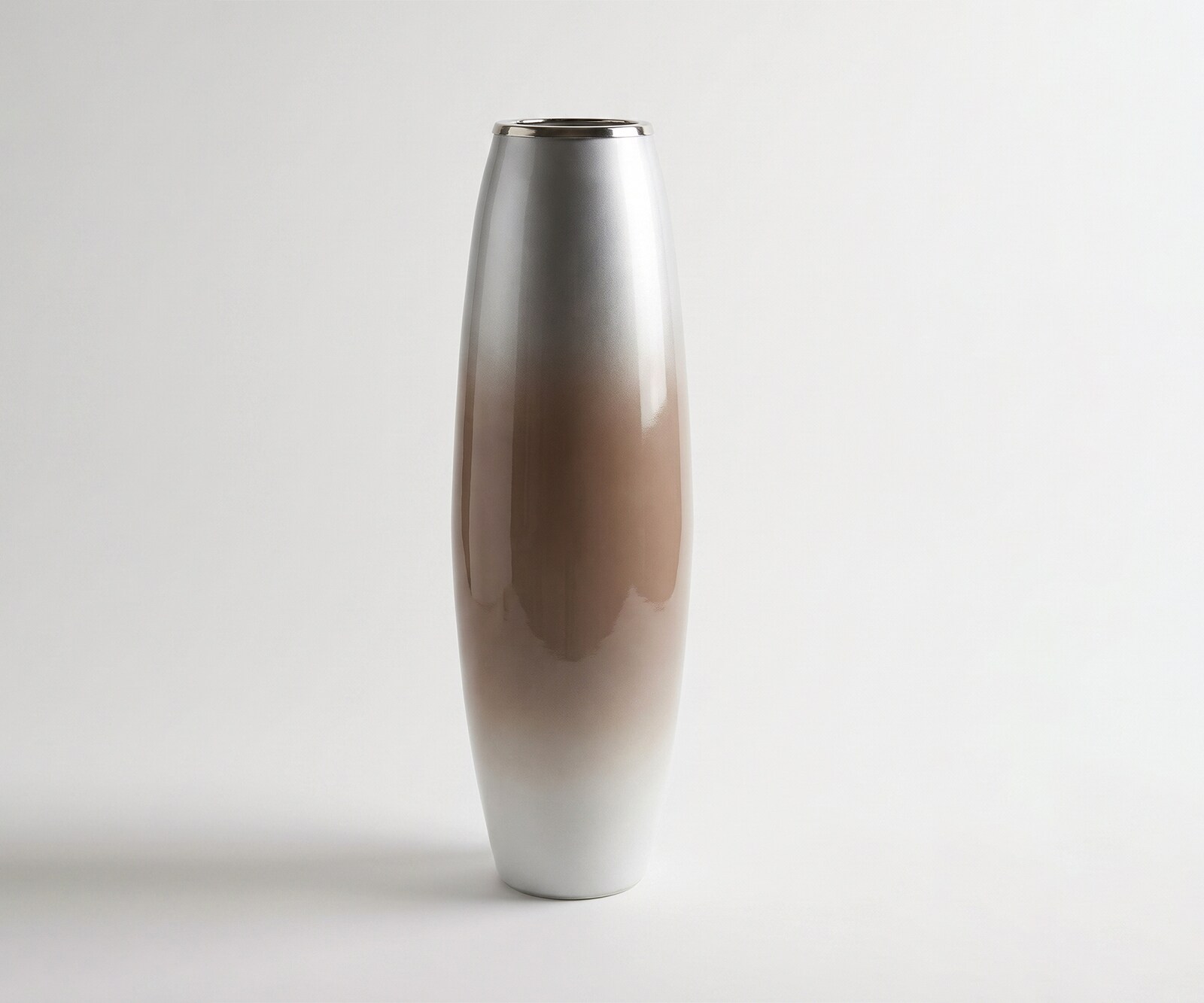 Vase Velino B25 x T25 x H79 cm Glas Mokka Opal Handgemacht