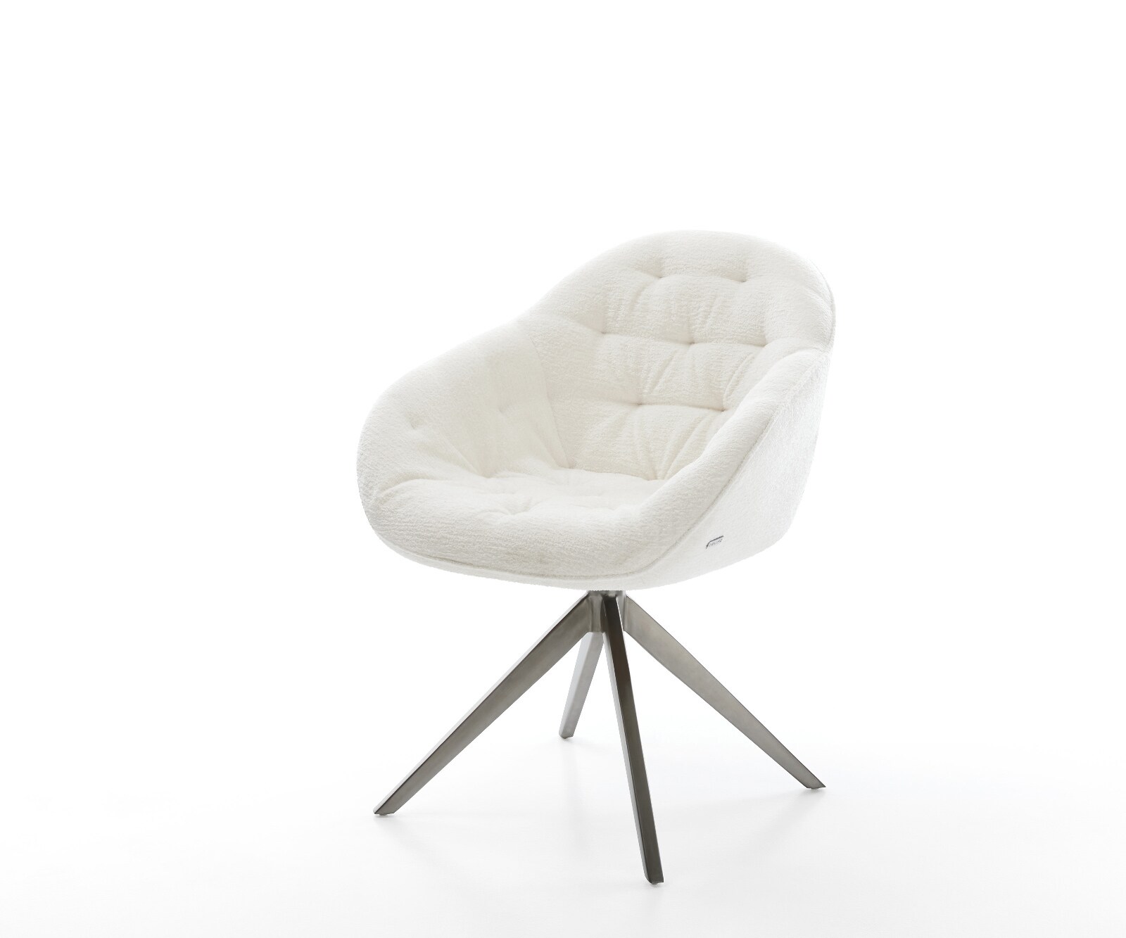 Chaise-pivotante Gaio-Flex bouclé doux beige pied croisé large grafiete pivotement sur 360° fonction bascule 1