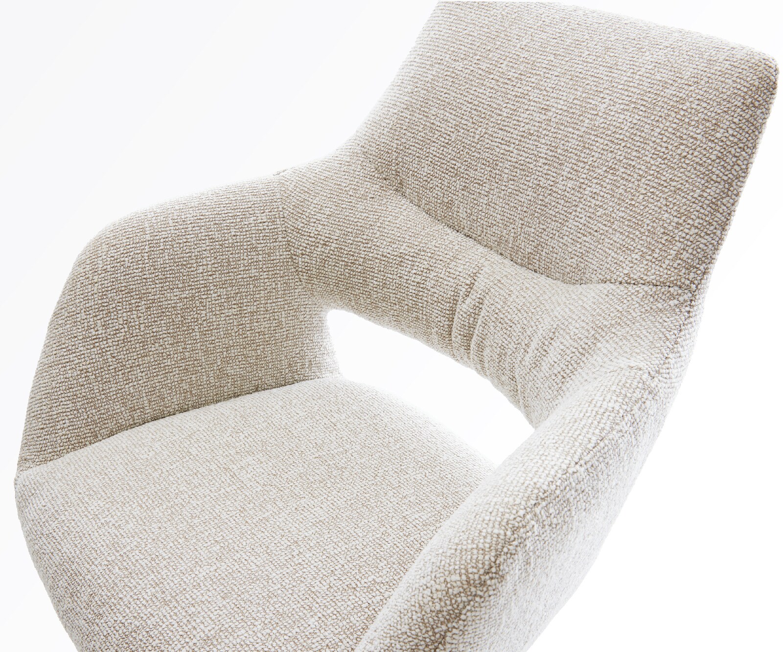 Chaise-de-bar Yago-Flex Tissu tissé doux Beige Pied trapèze noir Noir Ressort ensaché 3