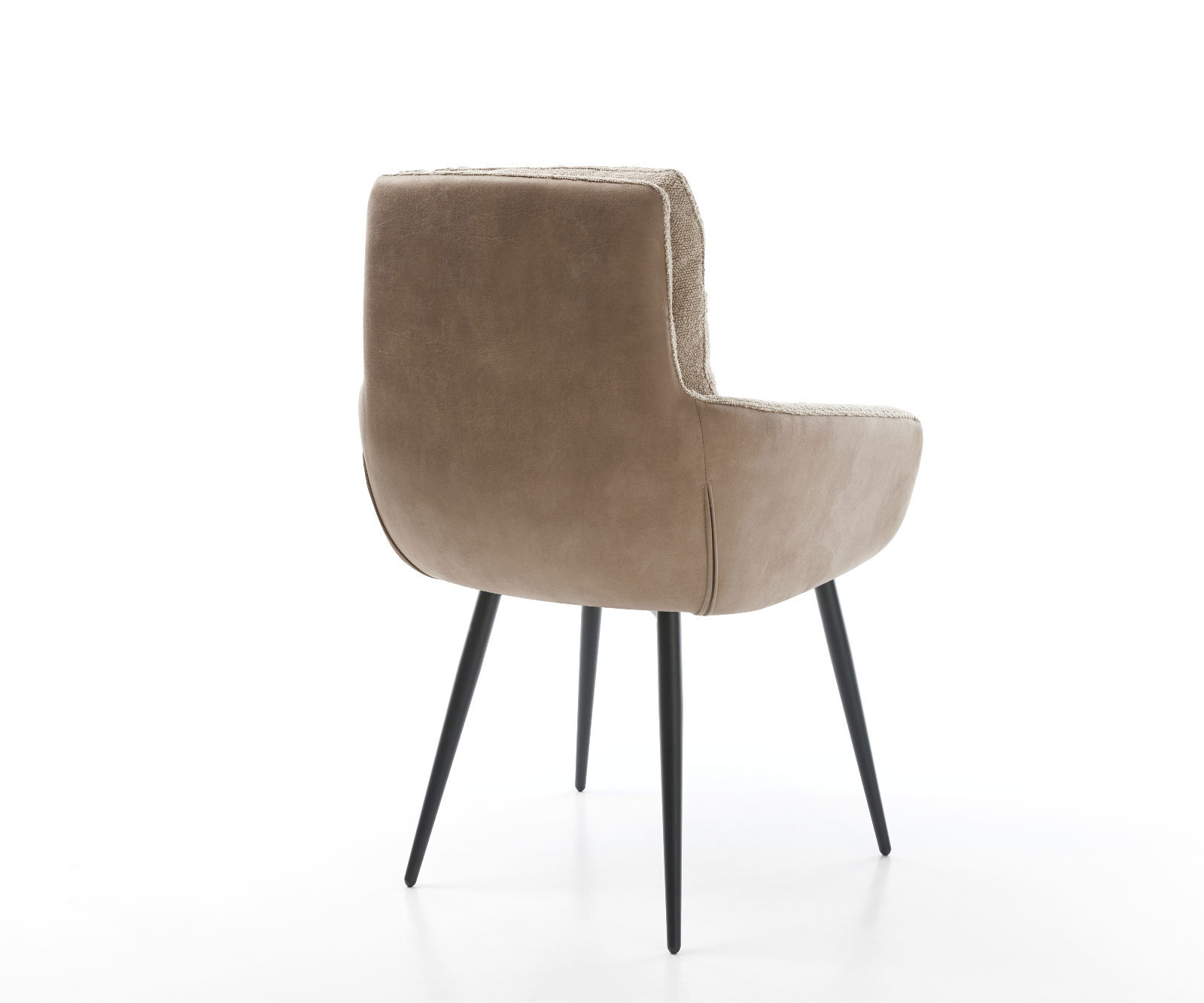 Esszimmerstuhl Abelia-Flex mit Armlehnen Materialmix Schlamm 4-Fuß konisch Schwarz 4 Esszimmerstuhl Abelia-Flex mit Armlehnen Materialmix Schlamm 4-Fuß konisch Schwarz 4