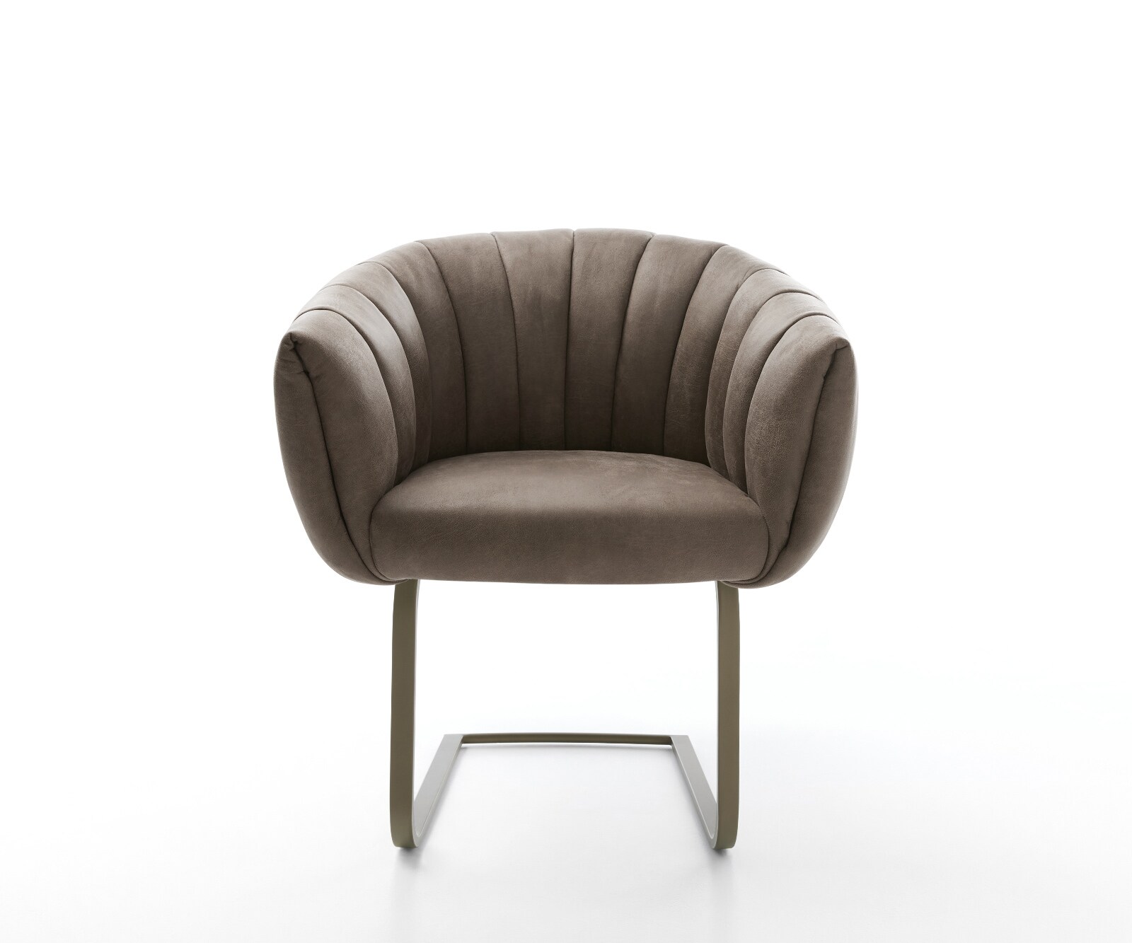 Freischwinger Jada-Flex Mikrofaser Taupe Vintage Freischwinger flach Effektfinish Titan Taschenfederkern 2