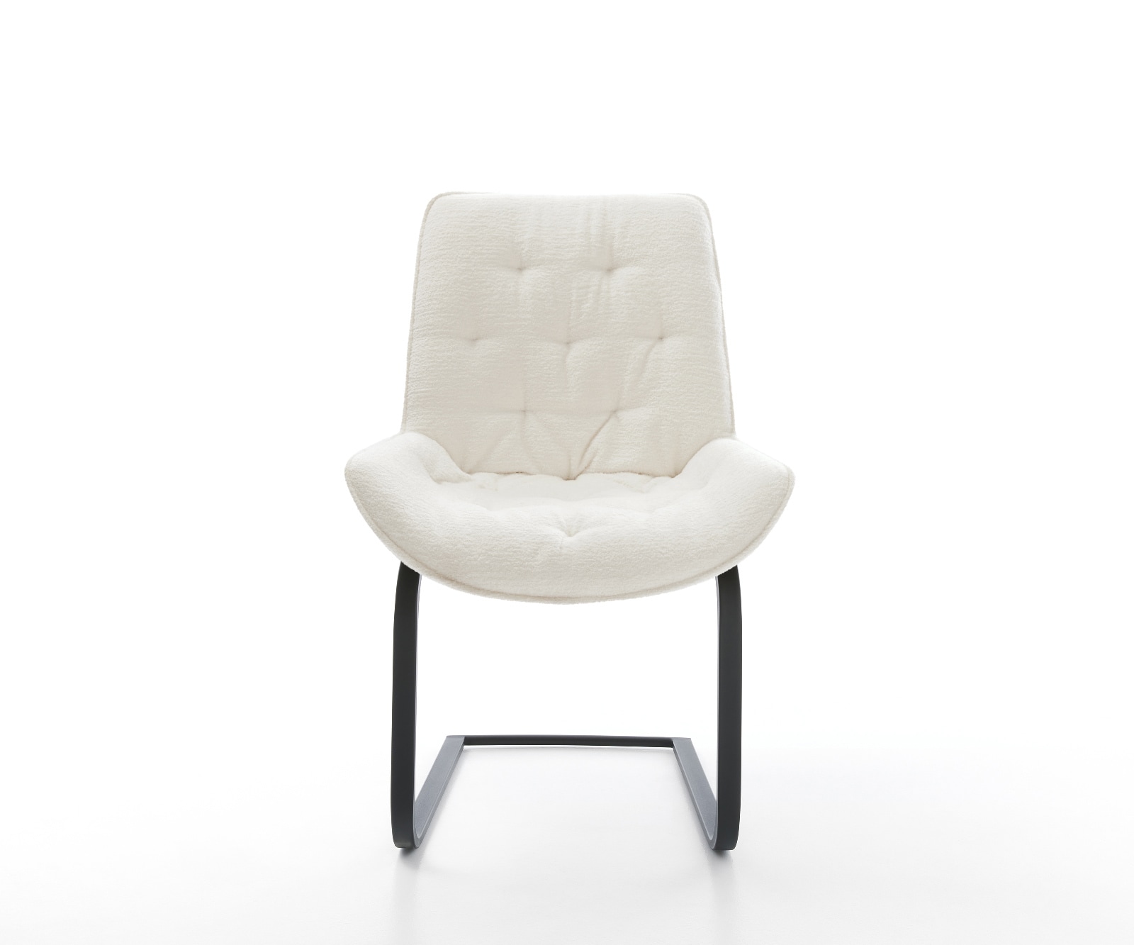 Cantilever Taimi-Flex bouclé doux beige pied cantilever plat noir 2