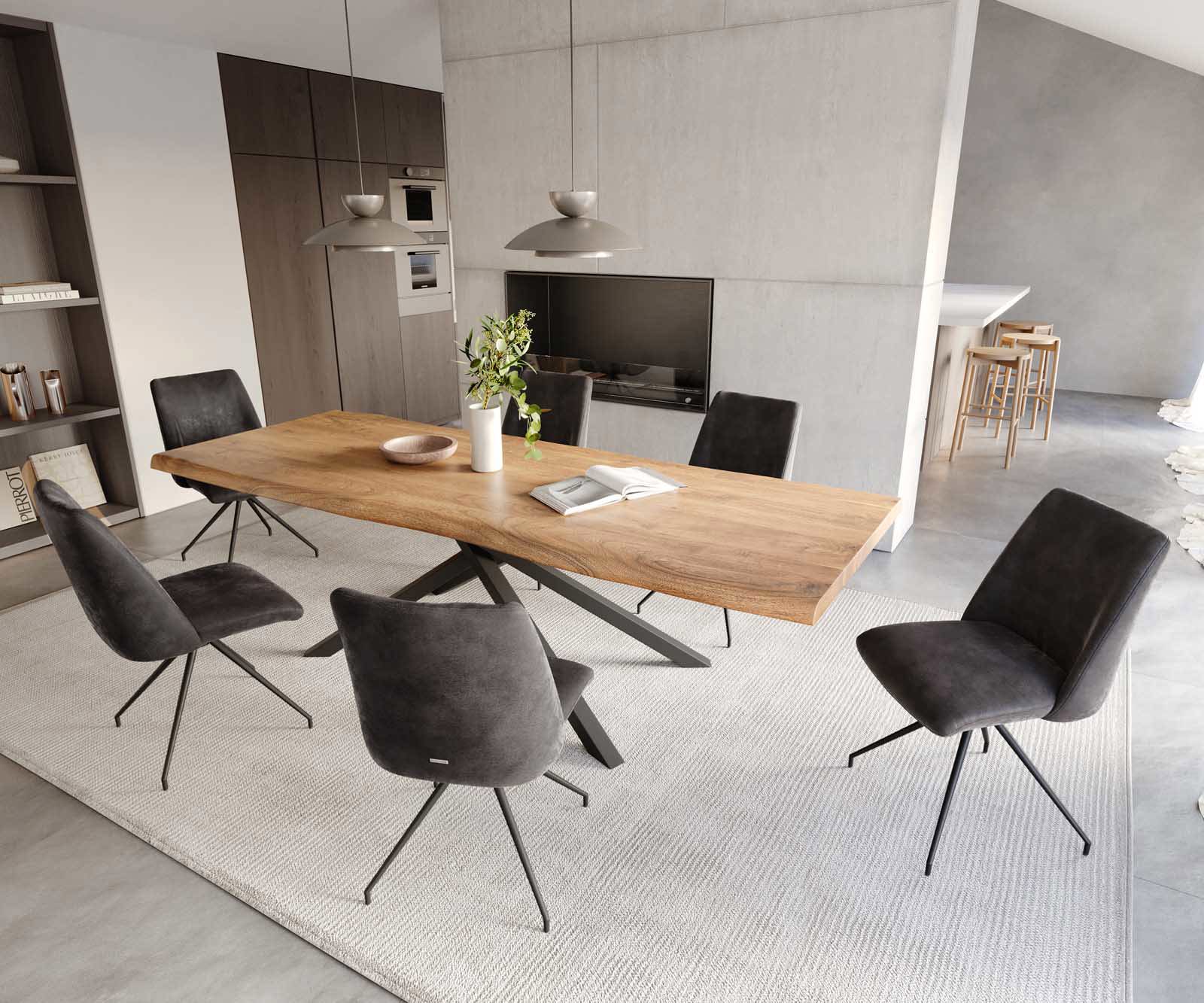 Drehstuhl Elso-Flex Mikrofaser Anthrazit Vintage Kreuzgestell konisch Schwarz 180° drehbar Taschenfederkern 4 Drehstuhl Elso-Flex Mikrofaser Anthrazit Vintage Kreuzgestell konisch Schwarz 180° drehbar Taschenfederkern 4