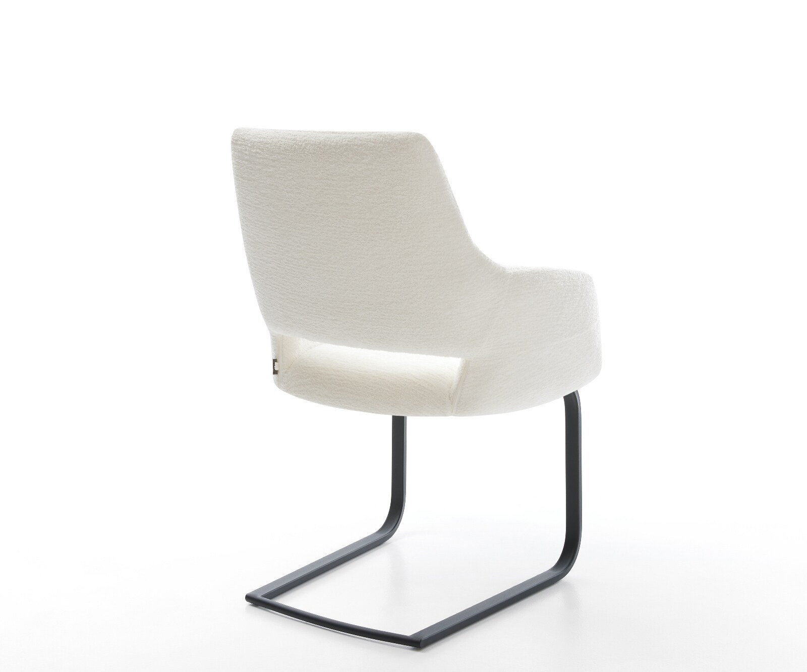 Cantilever Yago-Flex avec accoudoirs bouclé doux beige pied cantilever plat noir resorts ensachés 4