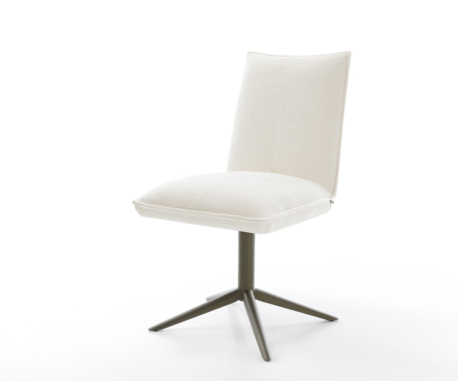 Drehstuhl Lelio-Flex Bouclé Soft Beige Fußkreuz Effektfinish Titan 360° drehbar Wippfunktion Taschenfederkern 1