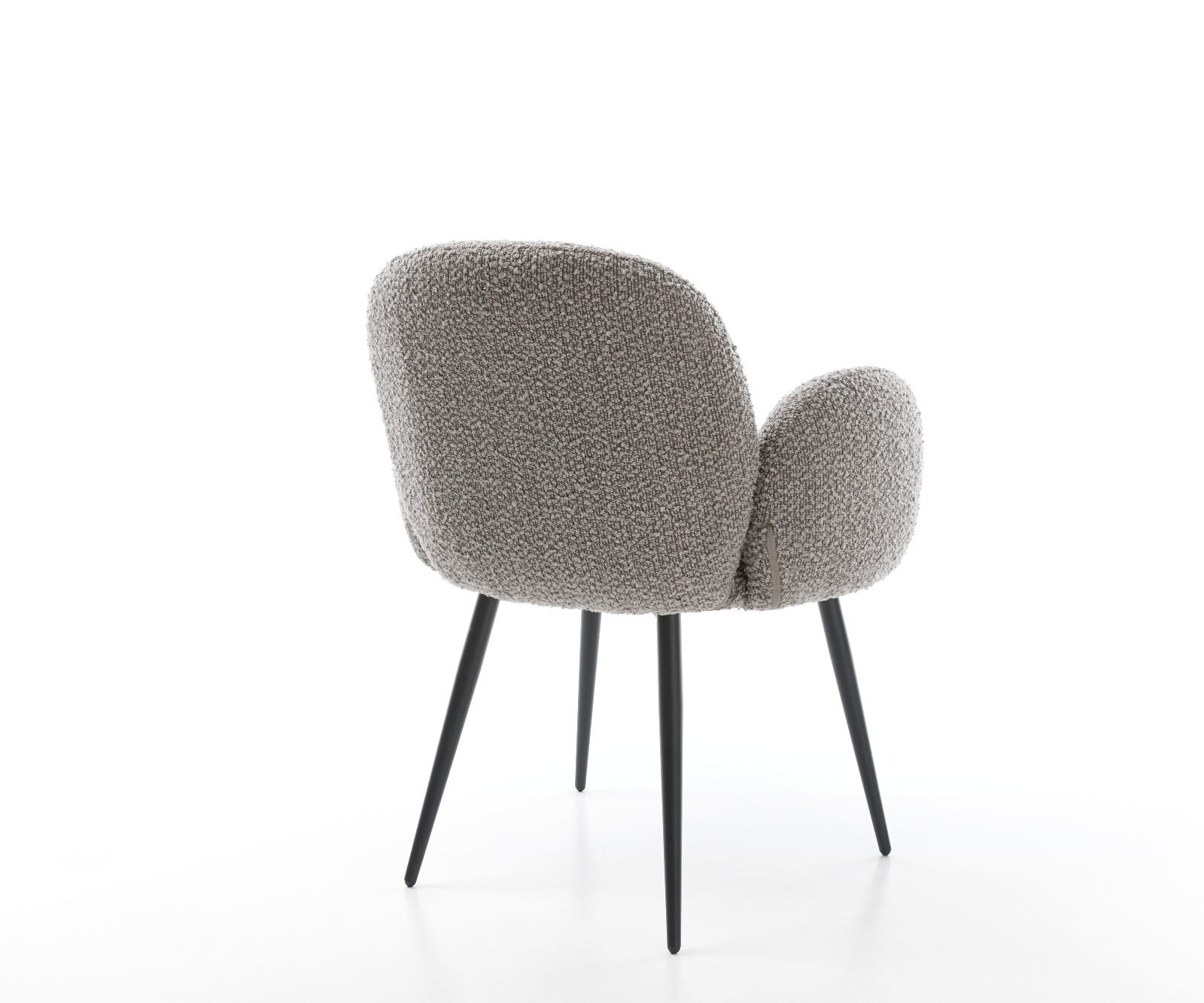 Esszimmerstuhl Nube-Flex mit Armlehnen Bouclé Silbergrau 4-Fuß konisch Schwarz Taschenfederkern 4 Esszimmerstuhl Nube-Flex mit Armlehnen Bouclé Silbergrau 4-Fuß konisch Schwarz Taschenfederkern 4