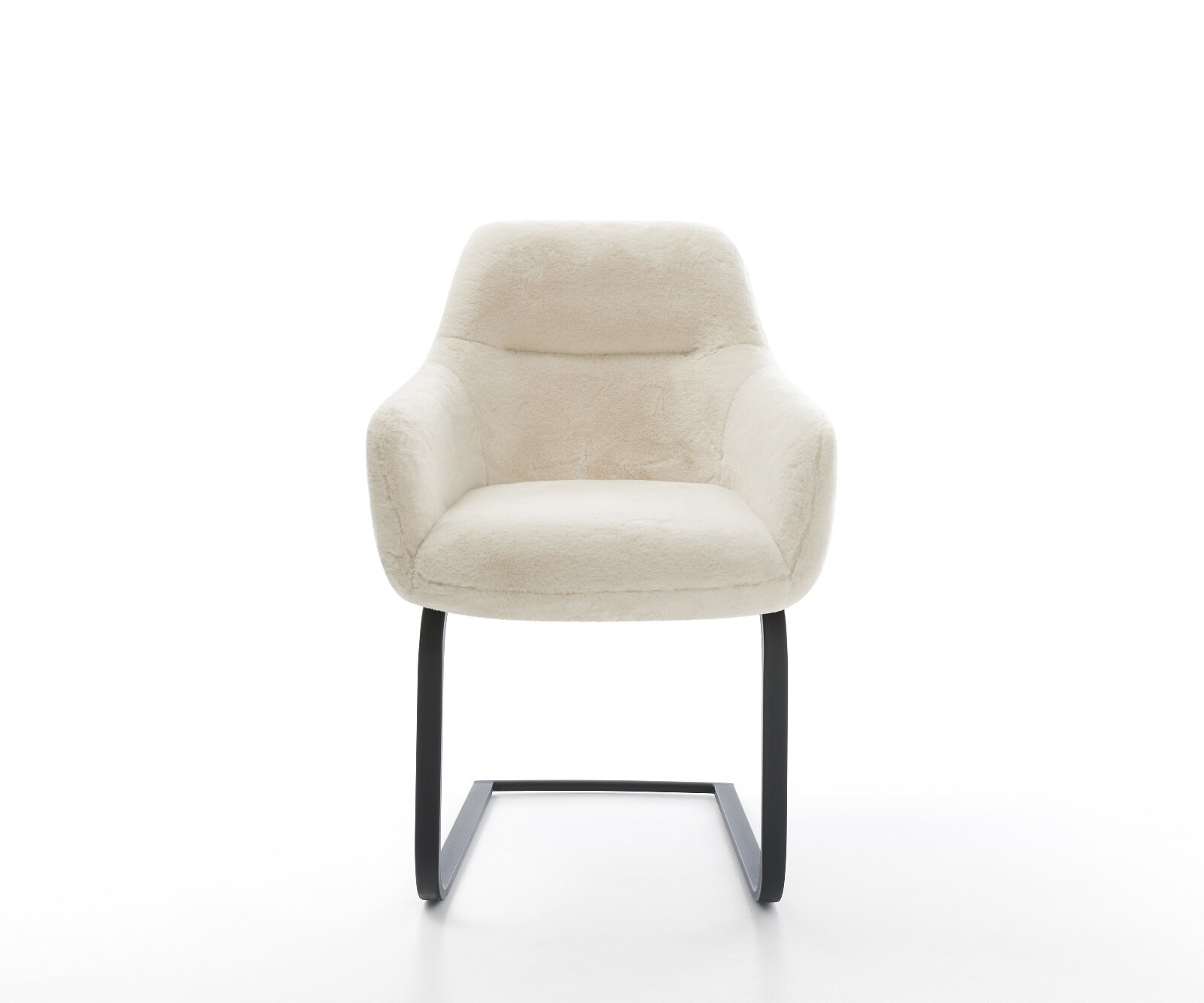 Cantilever Pejo-Flex peluche crème-blanc pied cantilever plat noir resorts ensachés 2