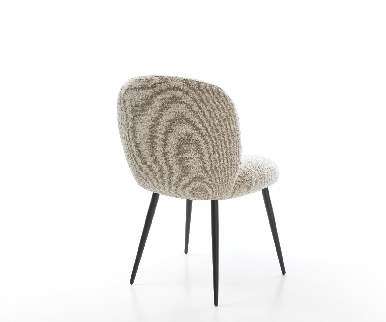 Esszimmerstuhl Nube-Flex Webstoff Soft Beige 4-Fuß konisch Schwarz Taschenfederkern 4
