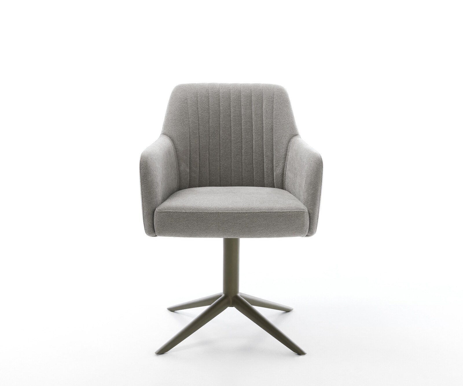 Chaise-pivotante Greg-Flex tissu structuré doux gris pied de chaise 4 branches aspect titane pivotement sur 360° fonction bascule resorts ensachés 1
