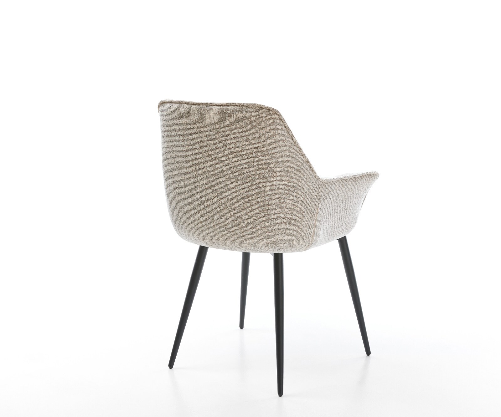 Esszimmerstuhl Kaira-Flex Webstoff Soft Beige 4-Fuß konisch Schwarz 4