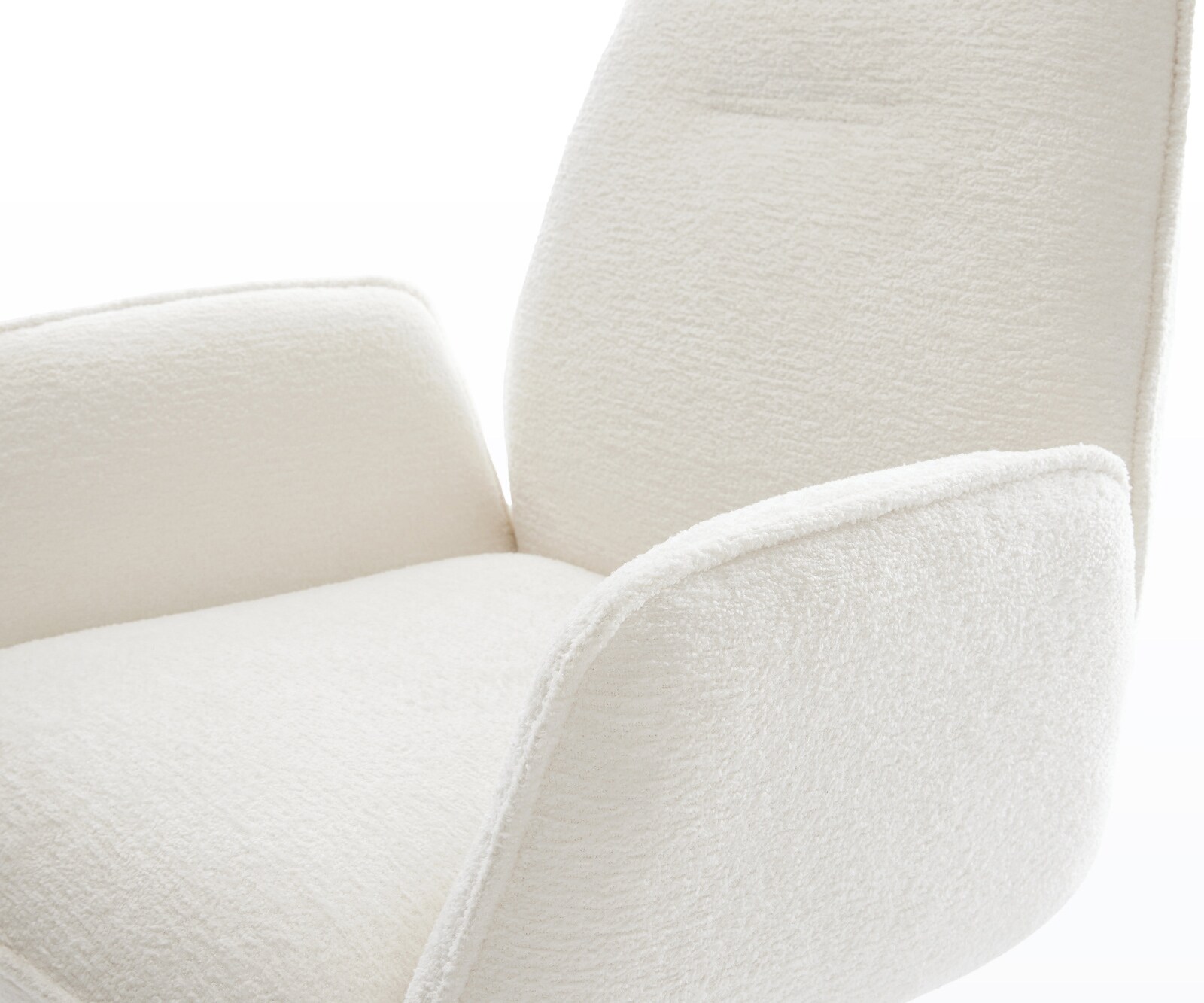 Chaise-pivotante Zoa-Flex bouclé doux beige pied de chaise 4 branches acier inoxydable pivotement sur 360° fonction bascule resorts ensachés 3