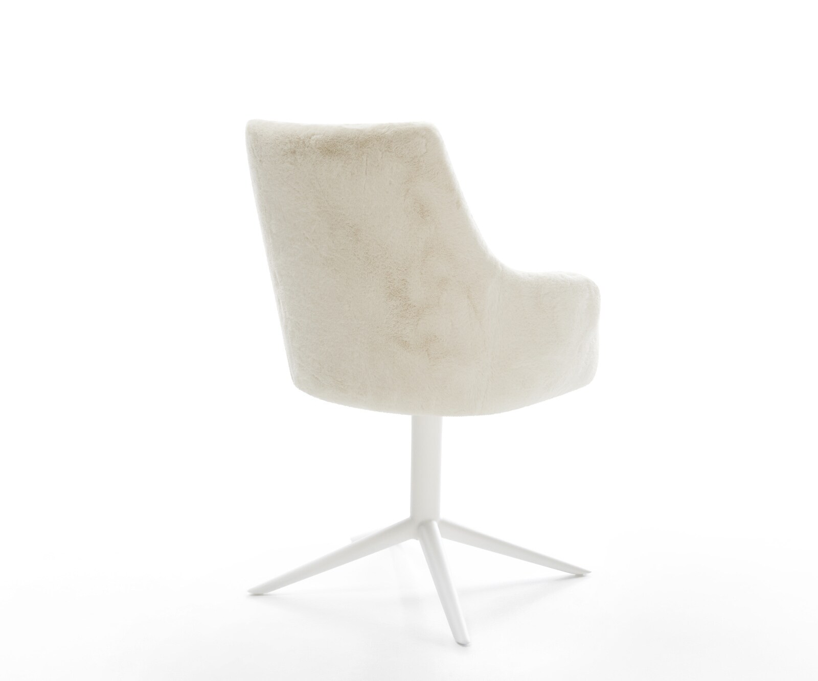 Chaise-pivotante Alja-Flex avec accoudoirs peluche crème-blanc pied de chaise 4 branches blanc pivotement sur 360° fonction bascule resorts ensachés 5