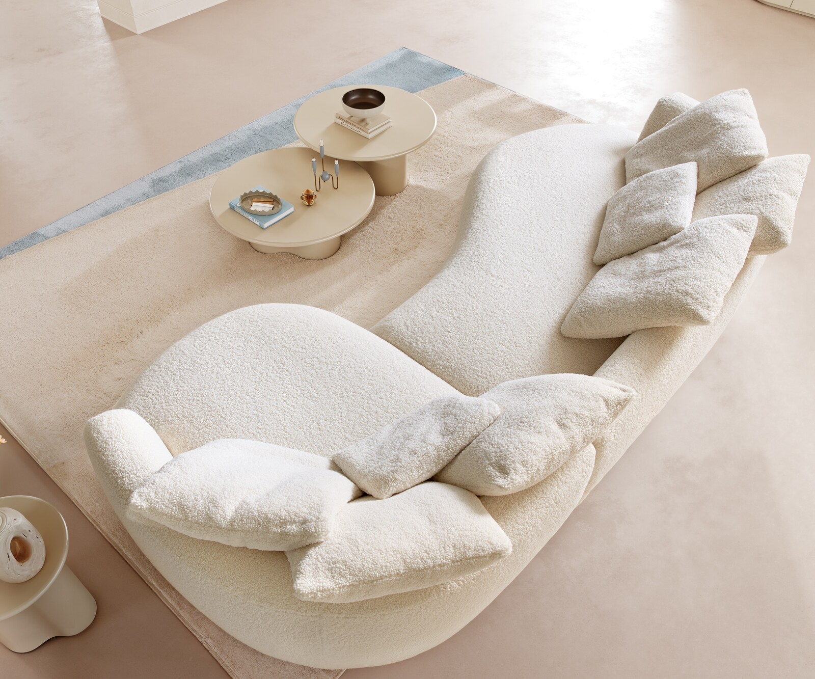 Big-Sofa Edina 330x170 cm Teddystoff Beige 4