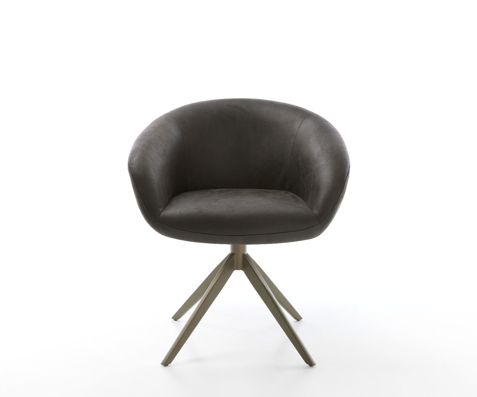 Drehstuhl Vinka-Flex mit Armlehnen Mikrofaser Anthrazit Vintage Kreuzgestell breit Effektfinish Titan 360° drehbar Wippfunktion Taschenfederkern 1