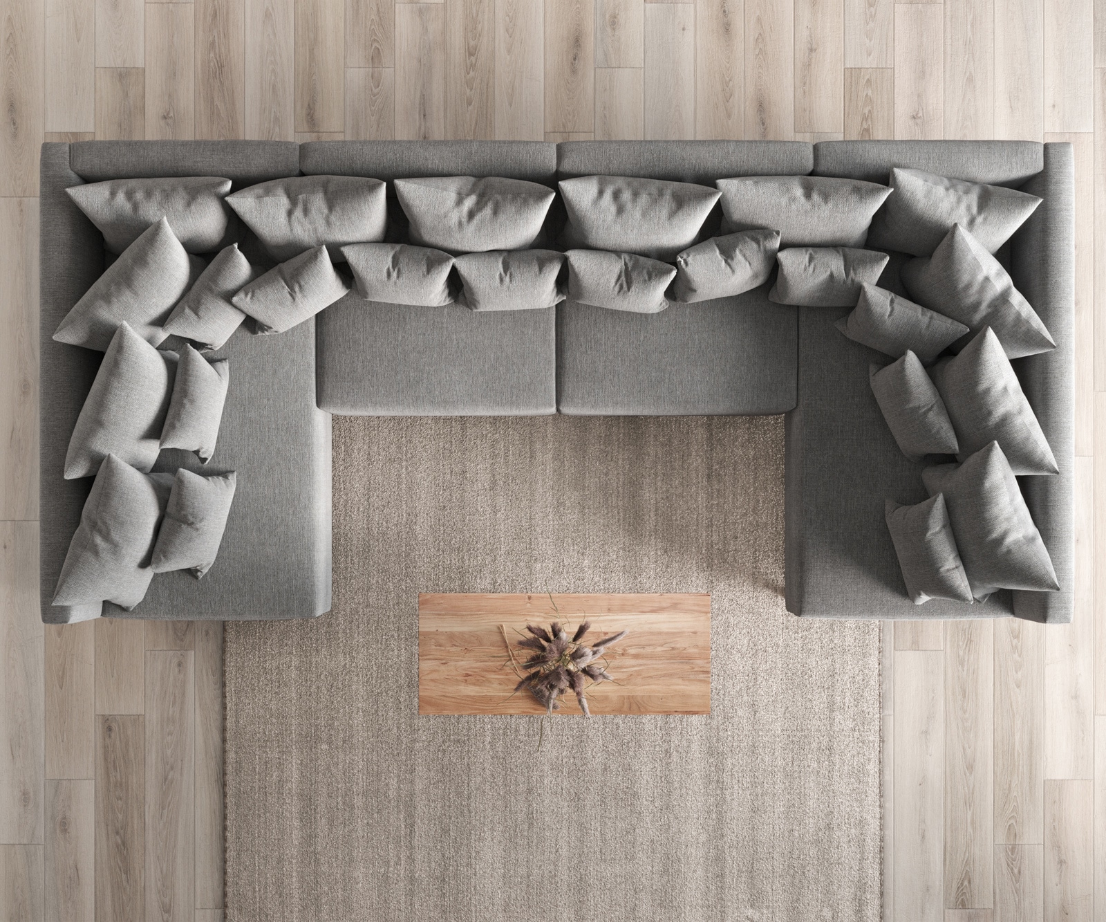 Wohnlandschaft Clovis XL Grau Flachgewebe Modulsofa 4 Wohnlandschaft Clovis XL Grau Flachgewebe Modulsofa 4