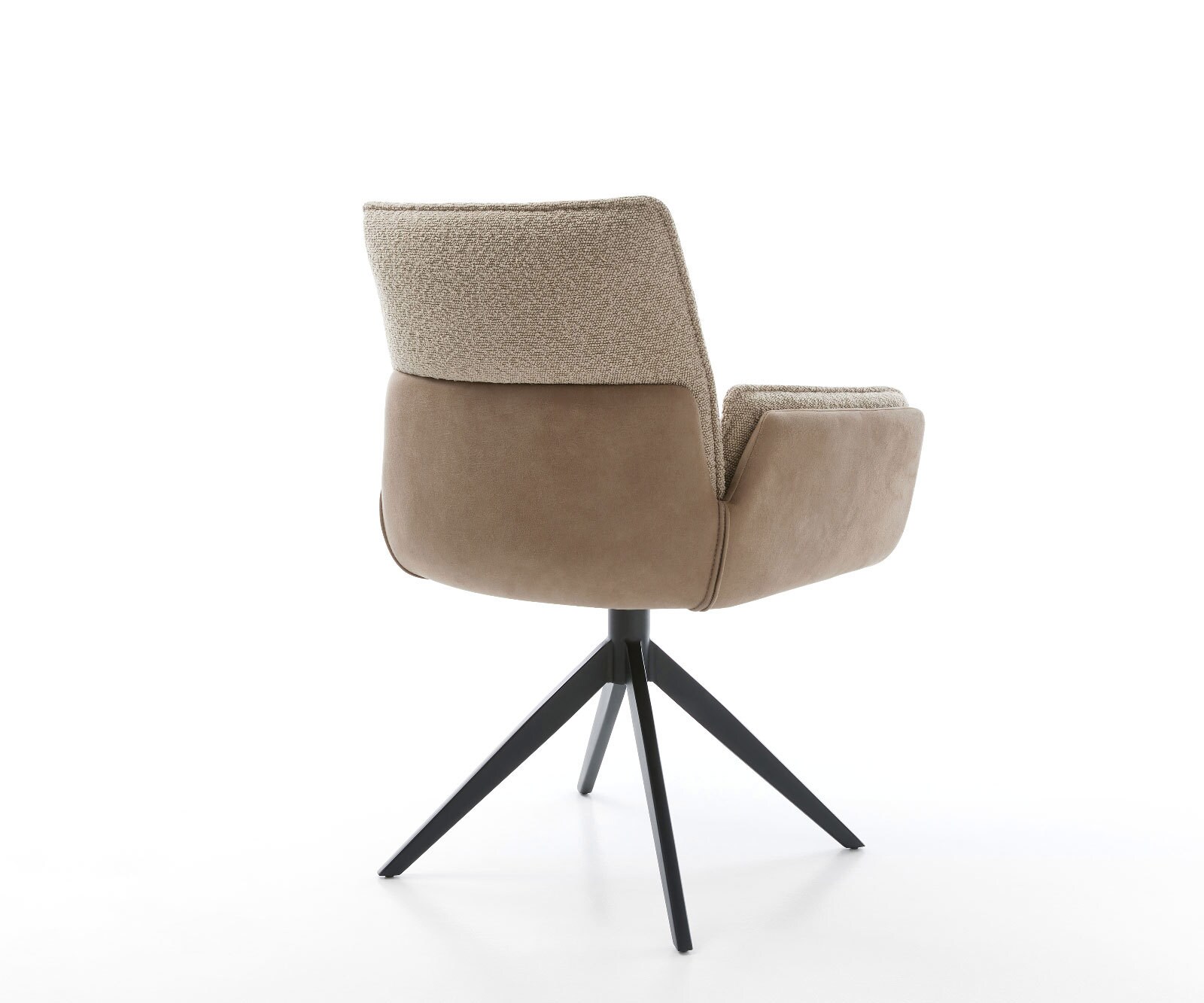 Chaise-pivotante Nela-Flex microvelours boue pied croisé large noir pivotement sur 360° fonction bascule 4
