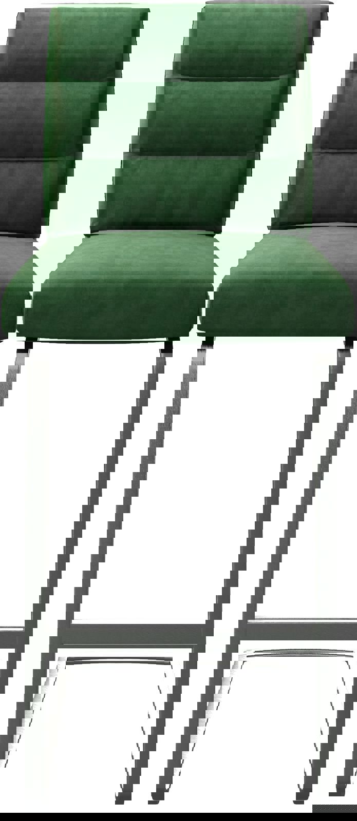 Chaise-de-bar Pela-Flex velours vert chaise cantilever acier plat inoxydable 4