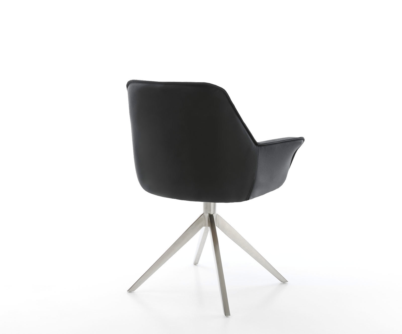 Esszimmerstuhl Kaira-Flex Echt-Leder Schwarz Kreuzgestell breit Edelstahl 5 Esszimmerstuhl Kaira-Flex Echt-Leder Schwarz Kreuzgestell breit Edelstahl 5
