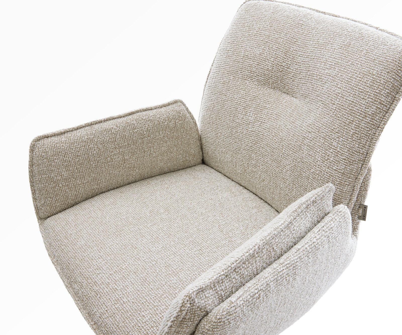 Chaise-de-bar Nela-Flex Tissu tissé doux Beige Pied cantilever plat noir Noir 4