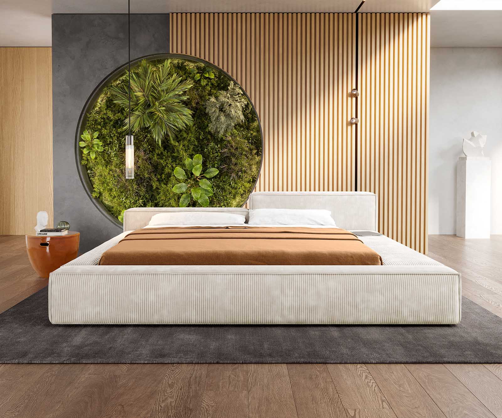 Polsterbettgestell Kalinea 180x200 cm Cord Beige 2