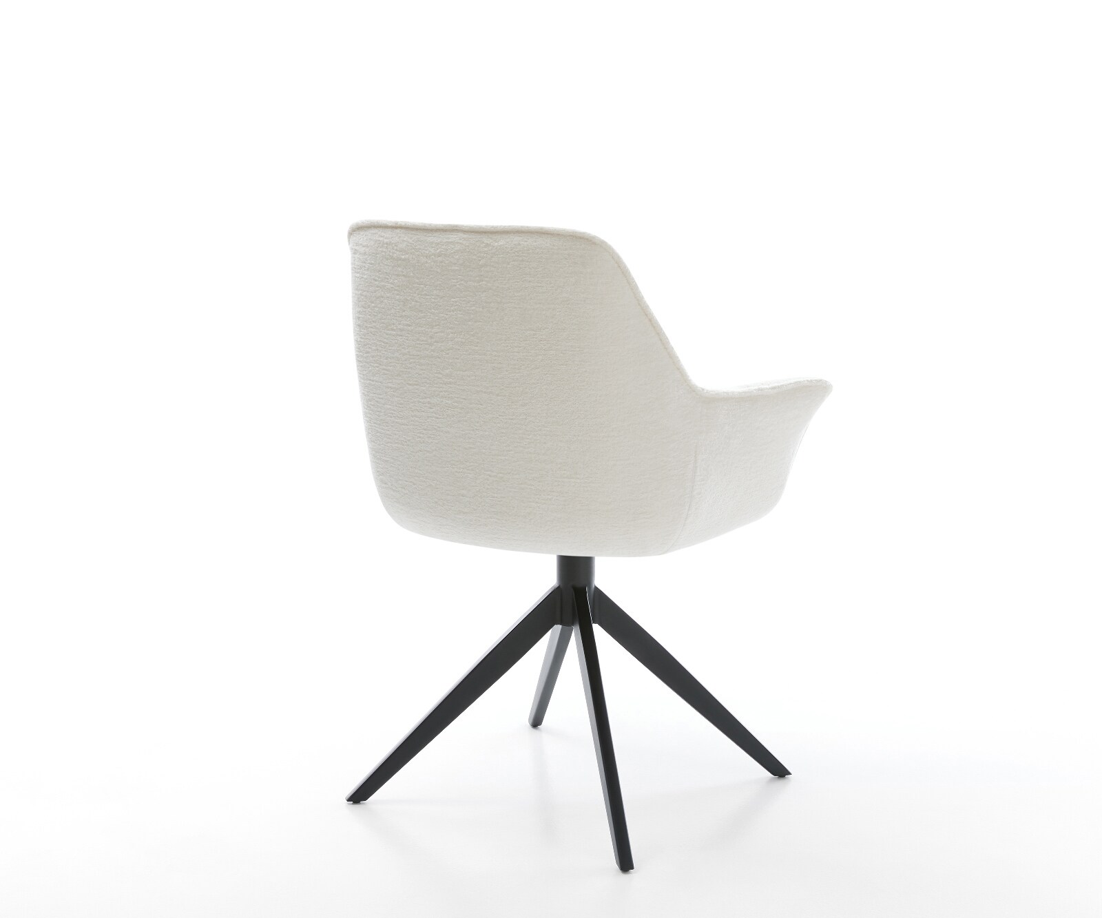Drehstuhl Kaira-Flex Bouclé Soft Beige Kreuzgestell breit Schwarz 360° drehbar Wippfunktion 5