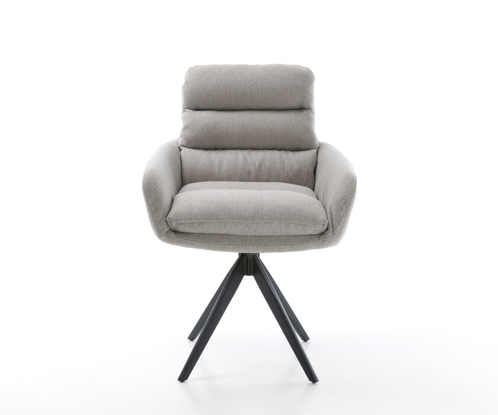 Esszimmerstuhl Abelia-Flex mit Armlehnen Stripes Hellgrau Kreuzgestell kantig Schwarz 1 Esszimmerstuhl Abelia-Flex mit Armlehnen Stripes Hellgrau Kreuzgestell kantig Schwarz 1