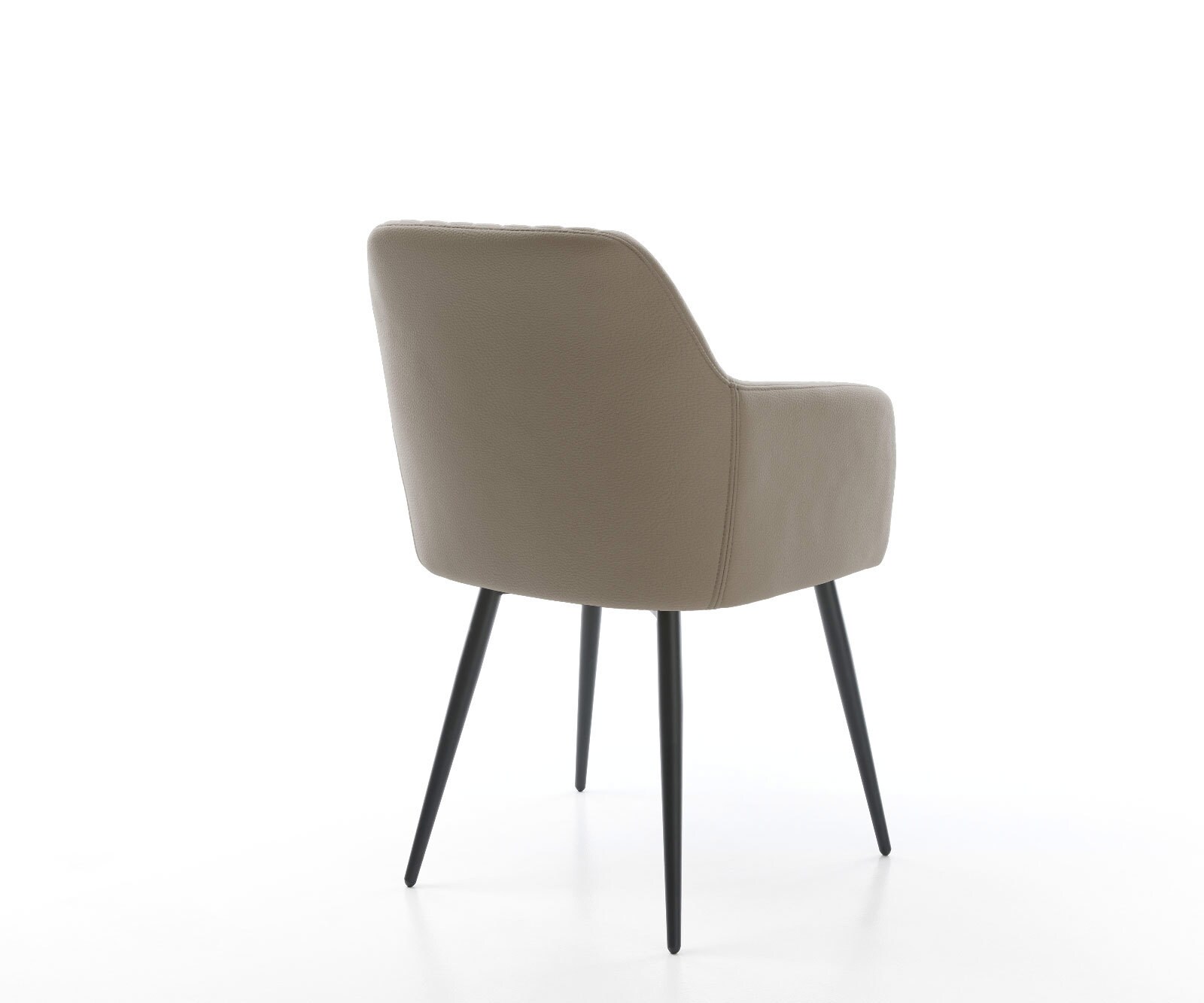 Chaise-de-salle-à-manger Greg-Flex cuir de vache couleur boue 4 pieds coniques noir ressorts ensachés 4