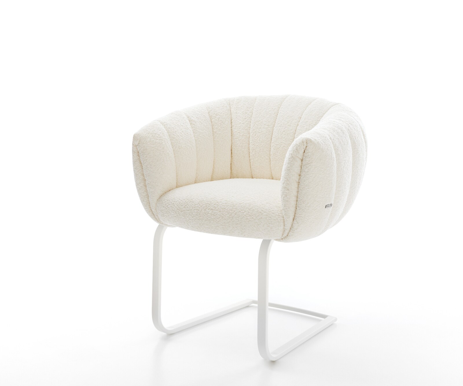 Cantilever Jada-Flex bouclé blanc pied cantilever plat blanc ressorts ensachés 1