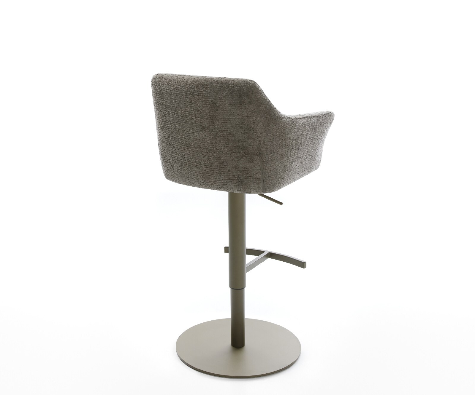 Chaise-de-bar Yulo-Flex Bouclé doux Boue Pied pivotant réglable en hauteur couleur titane Couleur titane 4
