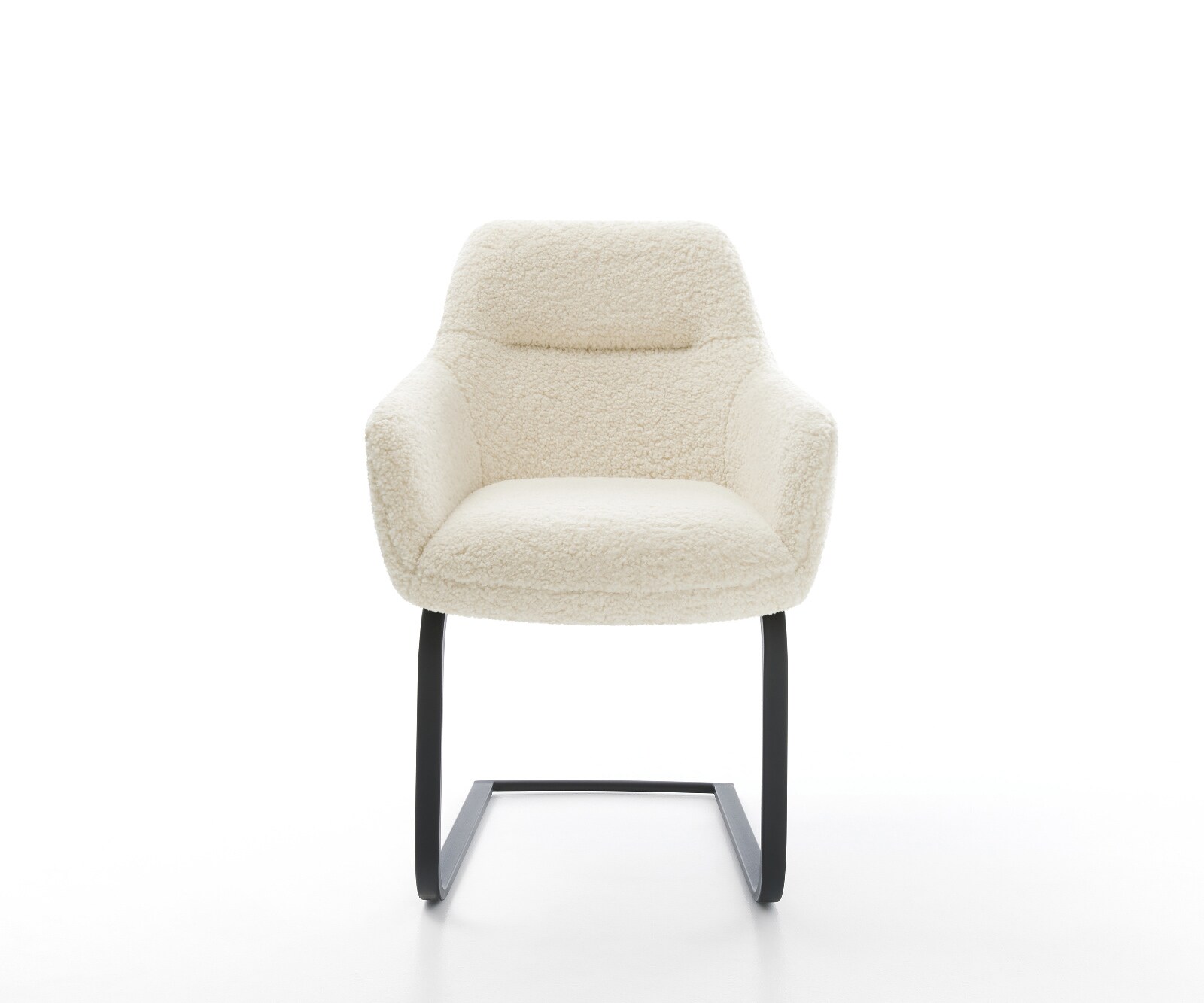 Freischwinger Pejo-Flex Teddystoff Beige Freischwinger flach Schwarz Taschenfederkern 2