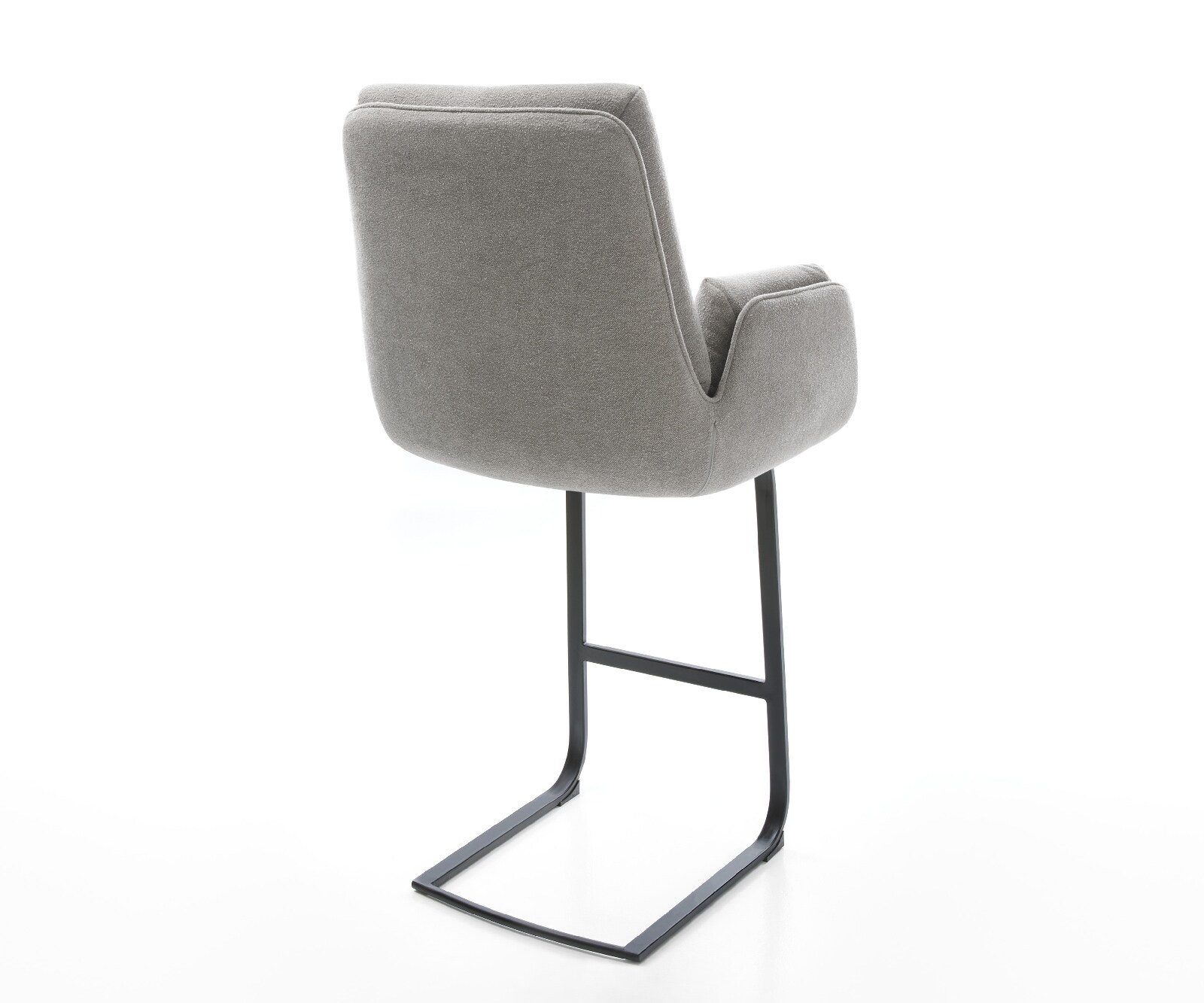 Barstuhl Clea-Flex Strukturstoff Soft Grau Freischwinger Flach Metall 4