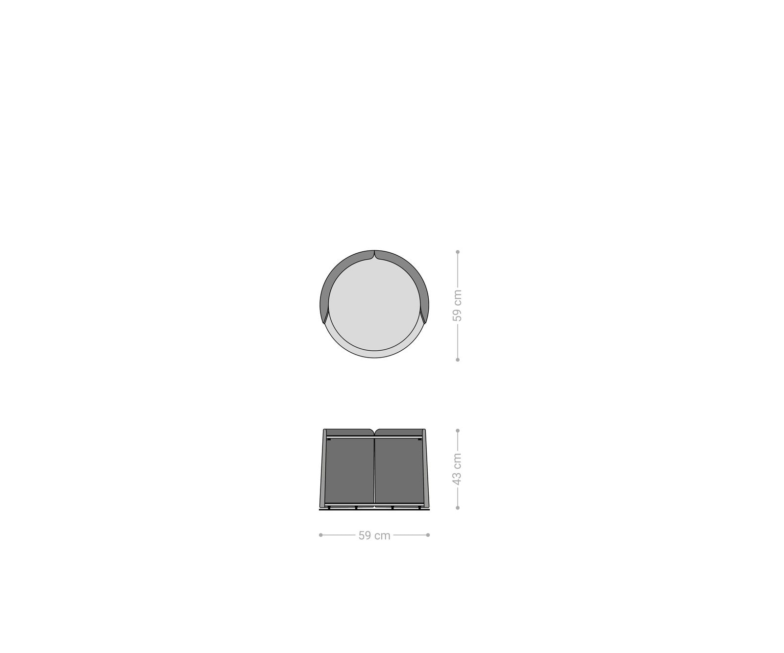 Couchtisch Daban 59x59 cm Keramik Laminam®Noir Desir Braun Gestell Metall Titanfarbig 8