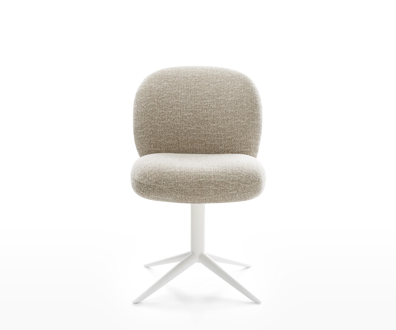 Drehstuhl Nube-Flex Webstoff Soft Beige Fußkreuz Weiß 360° drehbar Wippfunktion Taschenfederkern 1