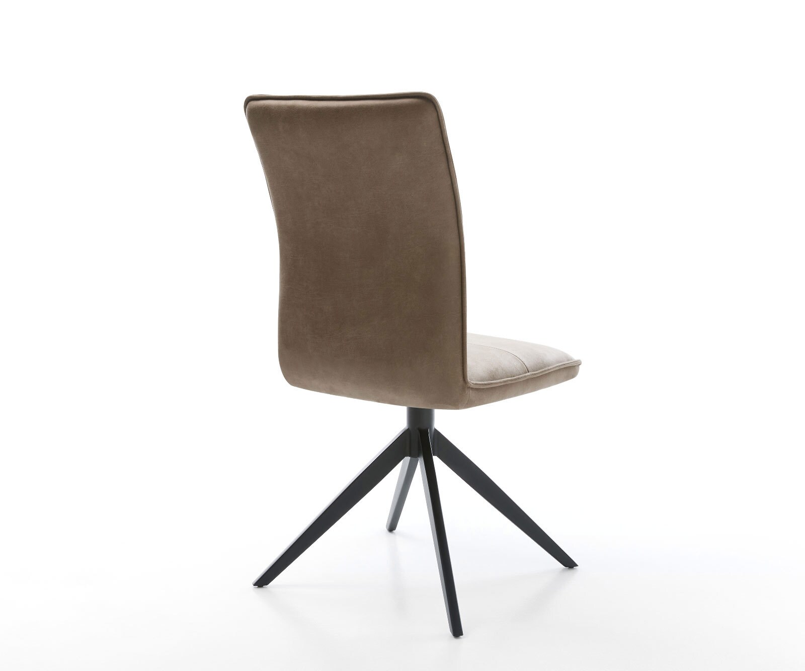 Drehstuhl Maddy-Flex Mikrofaser Taupe Vintage Kreuzgestell breit Schwarz 360° drehbar Wippfunktion 4