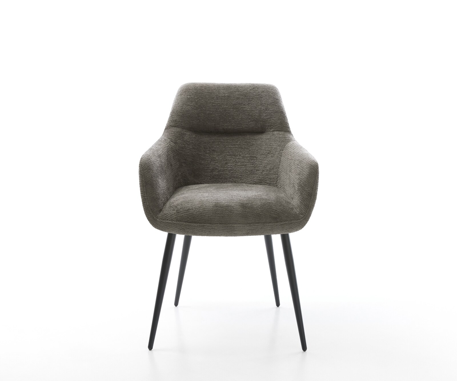 Esszimmerstuhl Pejo-Flex Bouclé Soft Schlamm 4-Fuß konisch Schwarz Taschenfederkern 2
