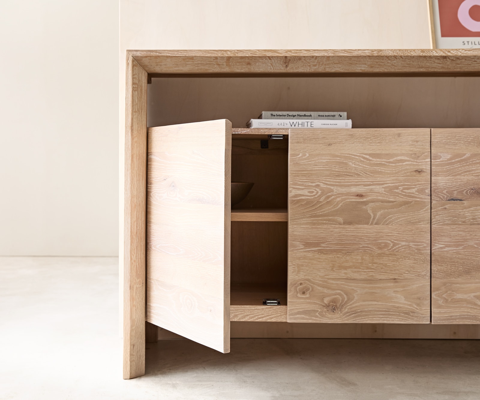 Sideboard Assuan 175 cm Eiche Gekalkt 4 Türen 1 Fach 4 Sideboard Assuan 175 cm Eiche Gekalkt 4 Türen 1 Fach 4