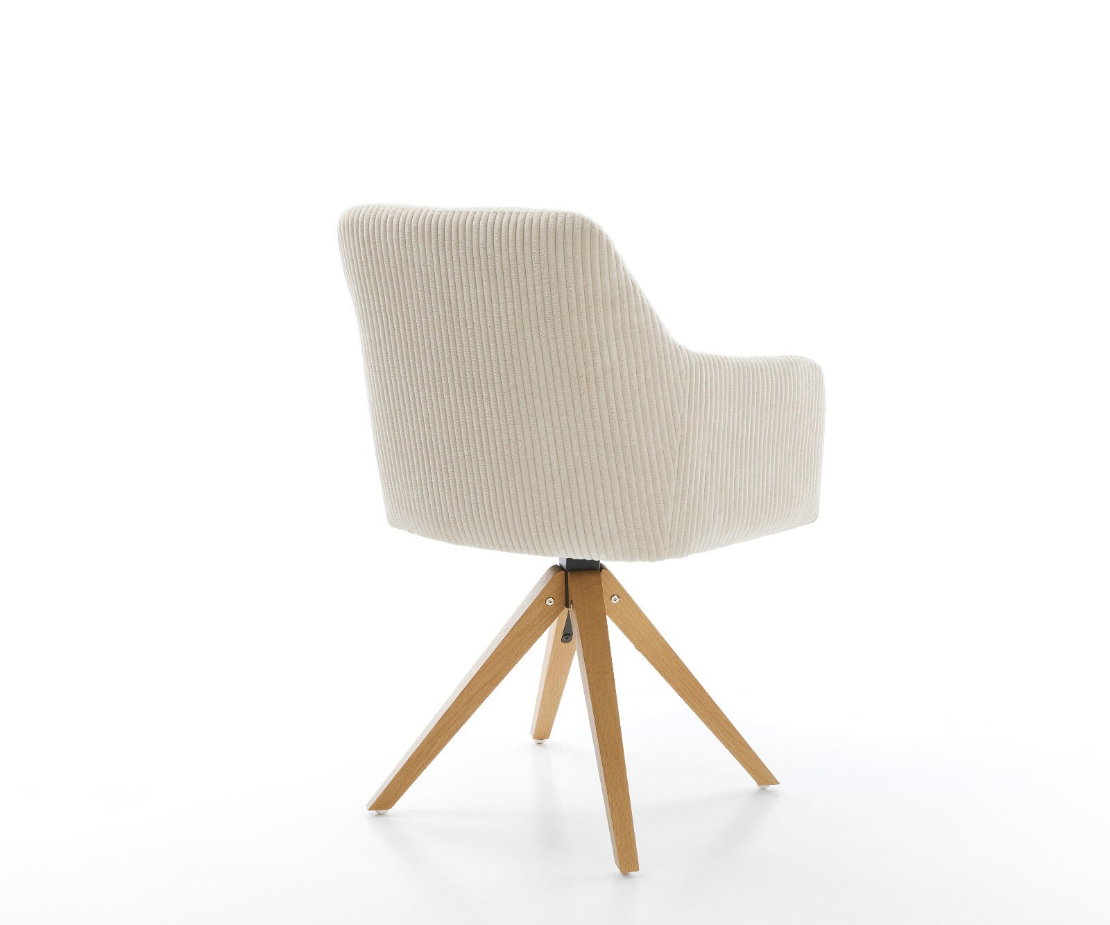 Chaise-de-salle-à-manger Greg-Flex côtelé beige vintage pied en bois angulaire naturel ressorts ensachés 5