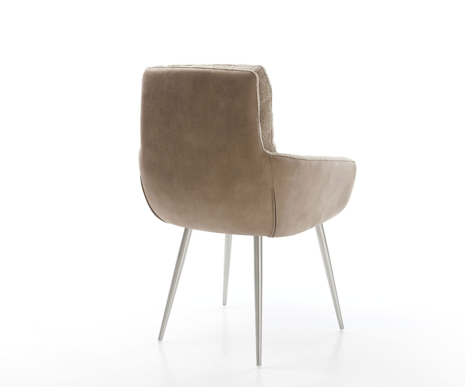 Esszimmerstuhl Abelia-Flex mit Armlehnen Materialmix Schlamm 4-Fuß konisch Edelstahl 4 Esszimmerstuhl Abelia-Flex mit Armlehnen Materialmix Schlamm 4-Fuß konisch Edelstahl 4