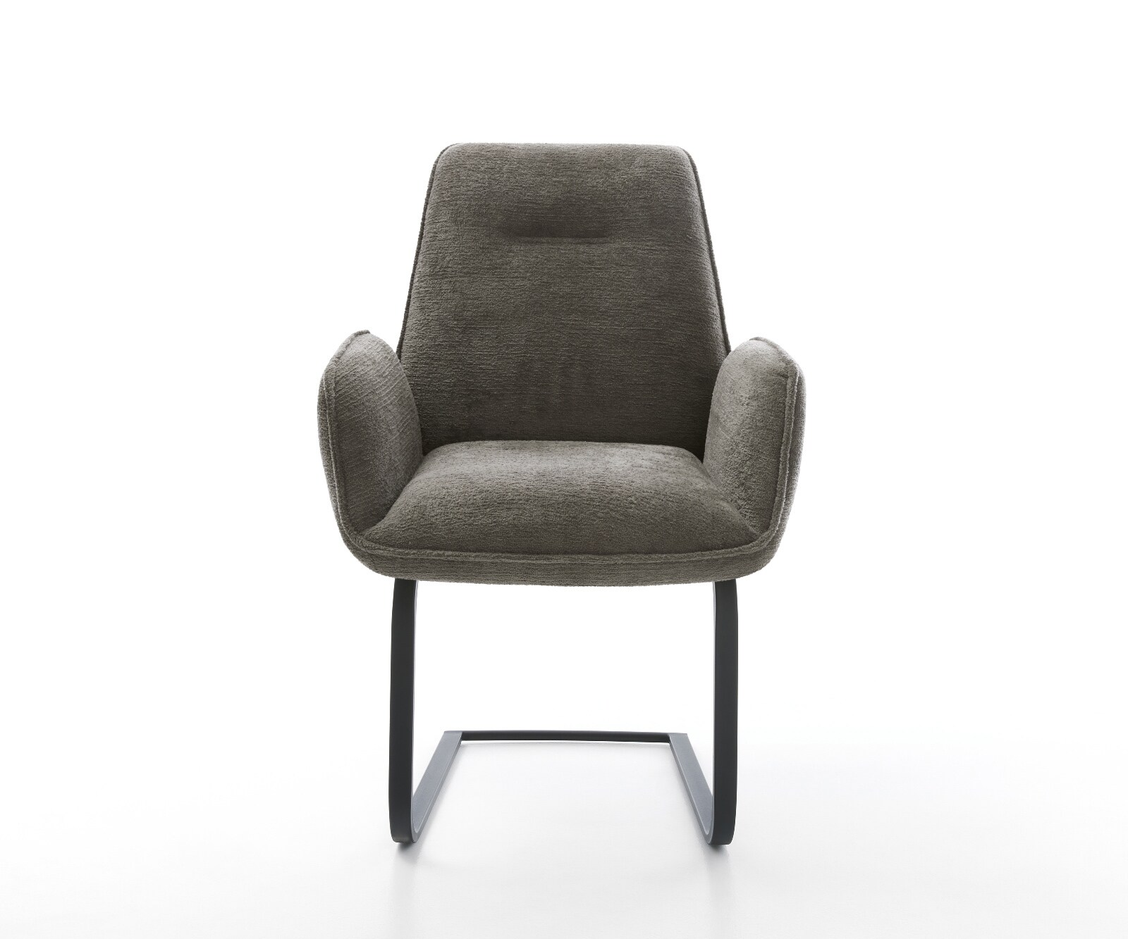 Cantilever Zoa-Flex bouclé doux couleur boue pied cantilever plat noir resorts ensachés 1