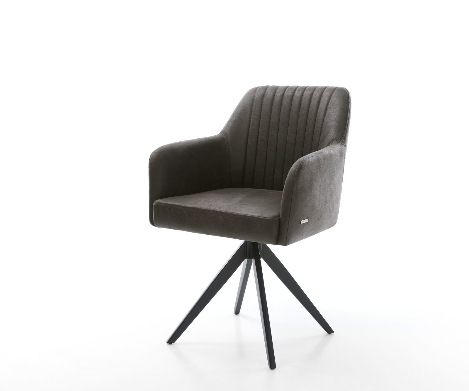 Drehstuhl Greg-Flex Anthrazit Vintage Kreuzgestell kantig Schwarz 180° drehbar